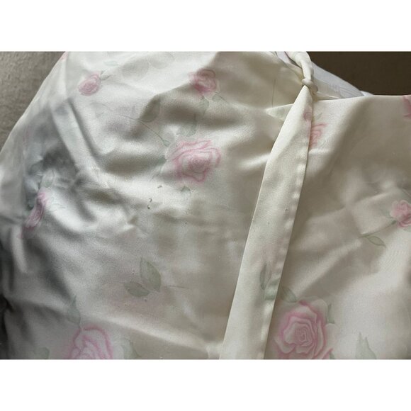 Vtg 1980's Gilead Peignoir Set Nightgown (S) and Robe (M) Beige Pink Roses Lace - Picture 8 of 10